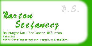 marton stefanecz business card